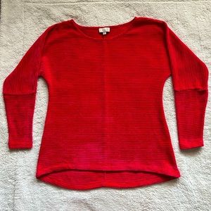 Long Sleeve Red Knit Sweater